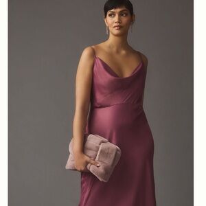 Anthropologie The Elyse Slip Dress Plum